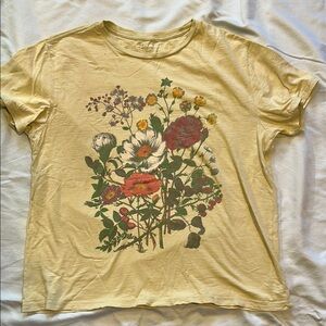 Lucky Brand Floral Pale Green T-Shirt